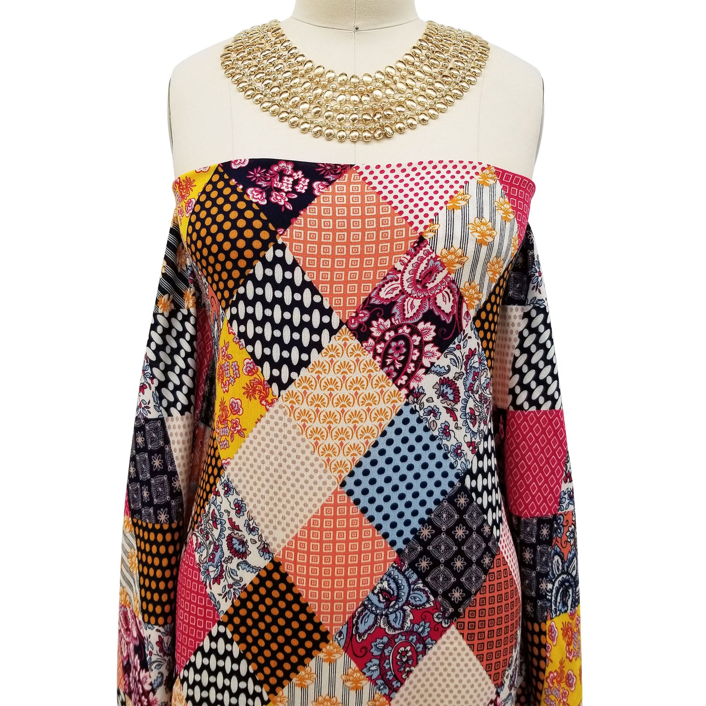 P-1517-636-NAVY-CAMELLIA - PRINTED CREPON 100% RAYON CREPON