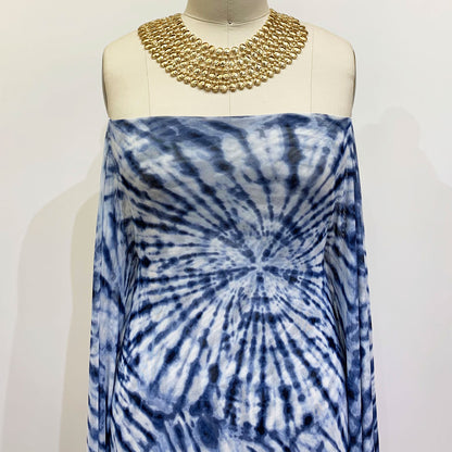 P-1521-453-DENIM-NAVY - PRINTED POLY POWER MESH 92%POLY 8%SPANDEX