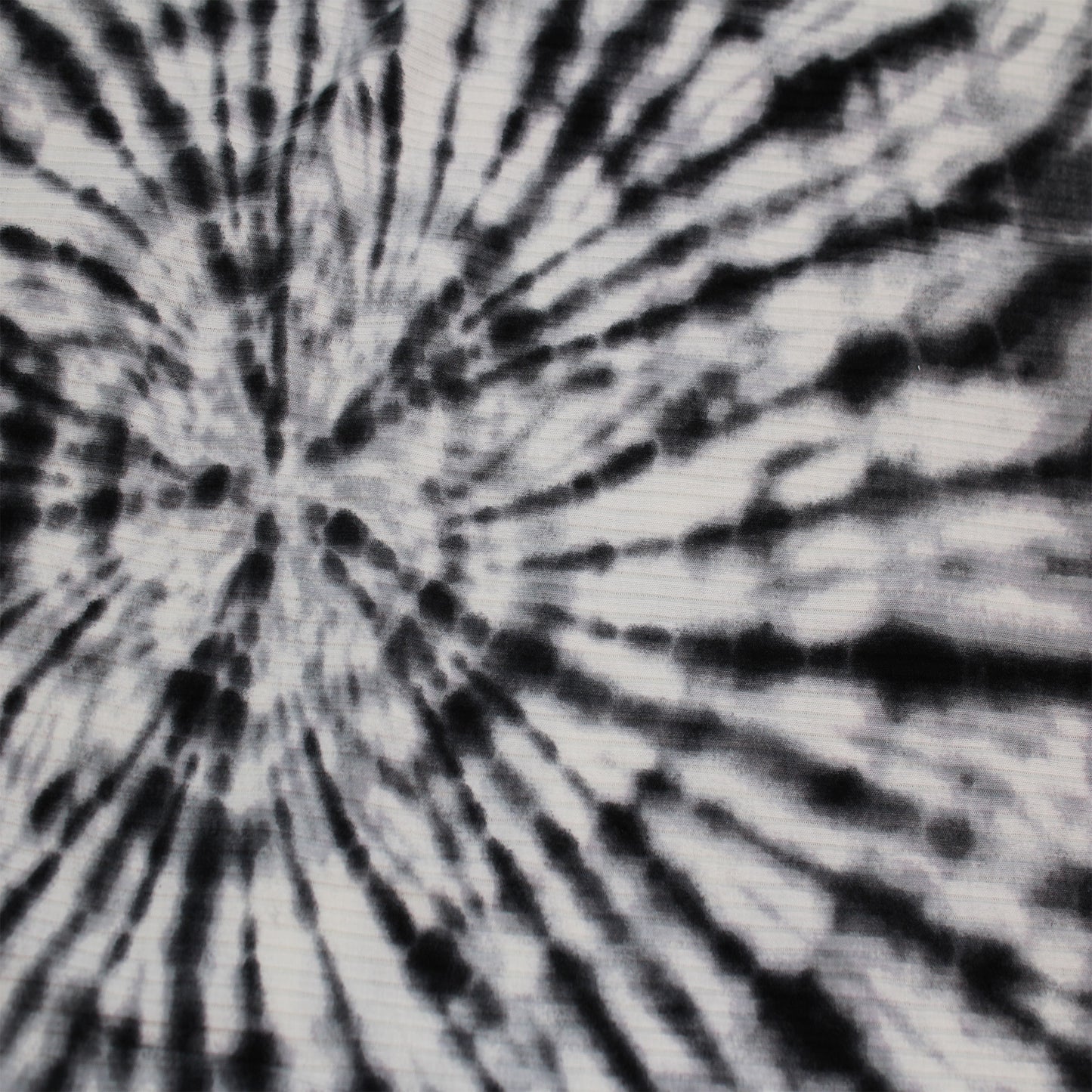 P-1521-761-CHARCOAL-BLACK - PRINTED TIE DYE 4X2 RIB 96% POLY 4% SPANDEX