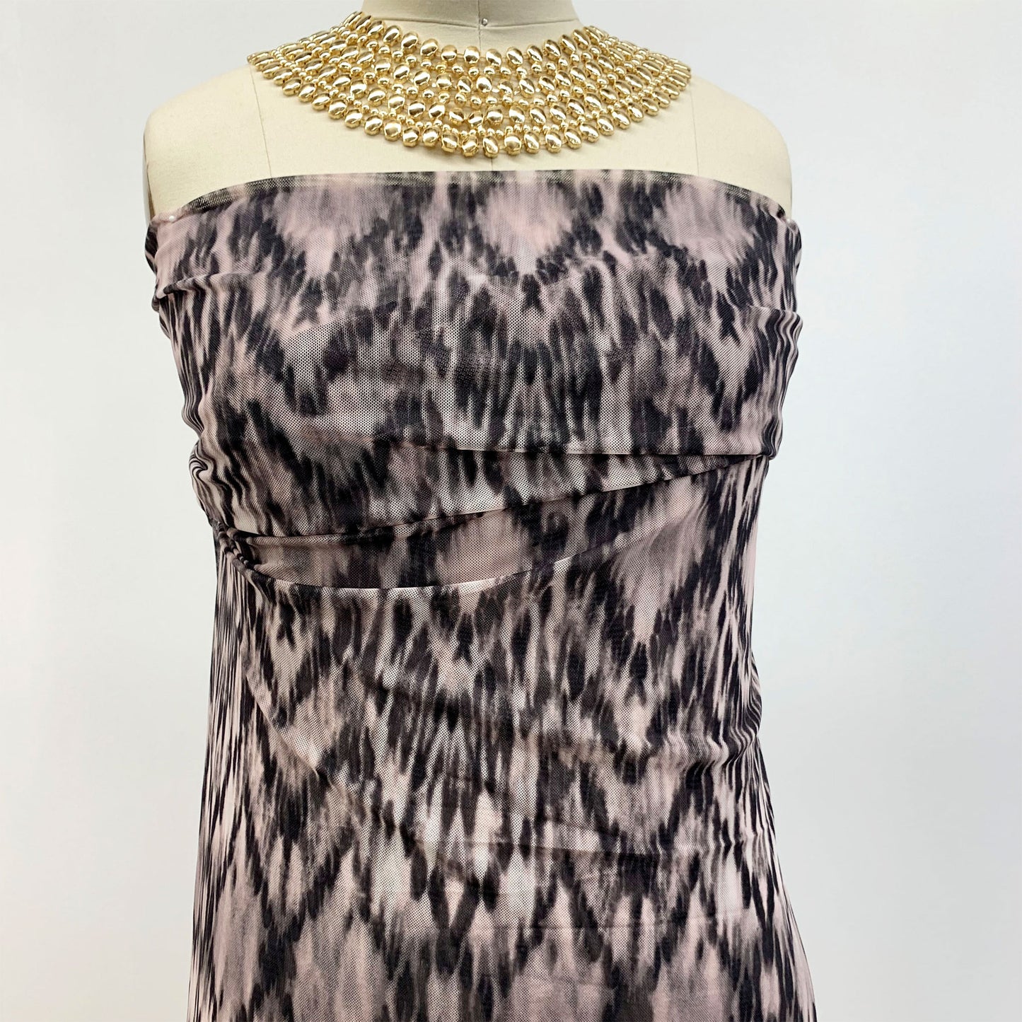 P-1522-453-CHARCOAL-BLUSH - PRINTED POLY POWER MESH 92%POLY 8%SPANDEX