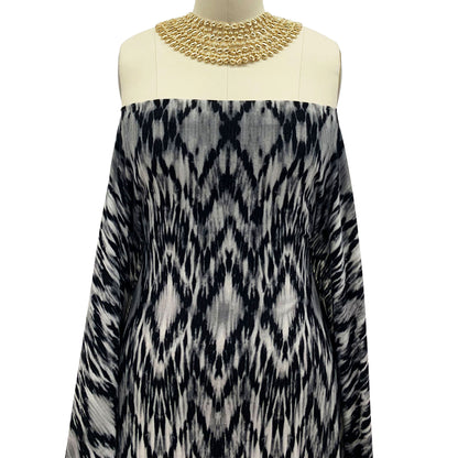 P-1522-761-BLACK-GREY - PRINTED TIE DYE 4X2 RIB 96% POLY 4% SPANDEX