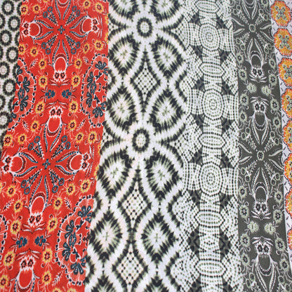 P-1545-504-ARMY-GREEN-TOMATO - PRINTED WOOL DOBBY 100% POLYESTER