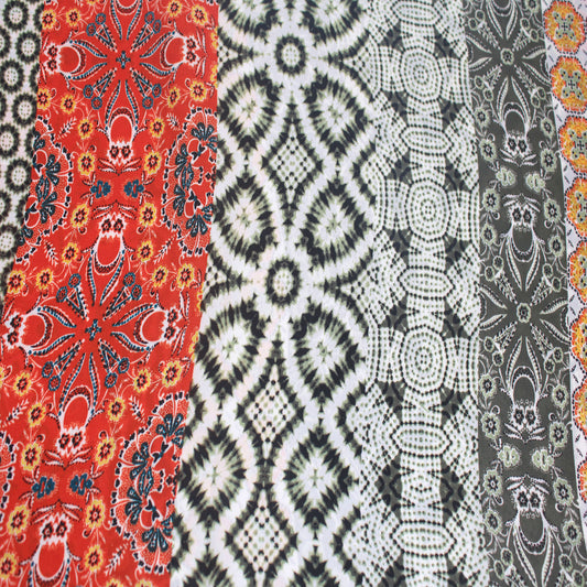 P-1545-504-ARMY-GREEN-TOMATO - PRINTED WOOL DOBBY 100% POLYESTER