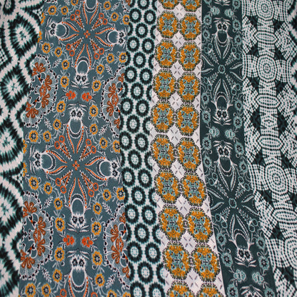 P-1545-504-SILVER-PINE-GOLD - PRINTED WOOL DOBBY 100% POLYESTER