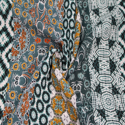 P-1545-504-SILVER-PINE-GOLD - PRINTED WOOL DOBBY 100% POLYESTER