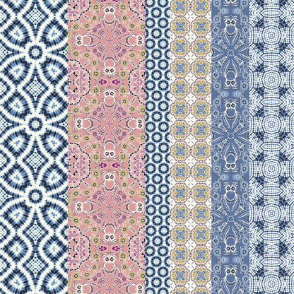 P-1545-698-DENIM-PINK- PRINTED RAYON CHALLIS 100% RAYON CHALLIS