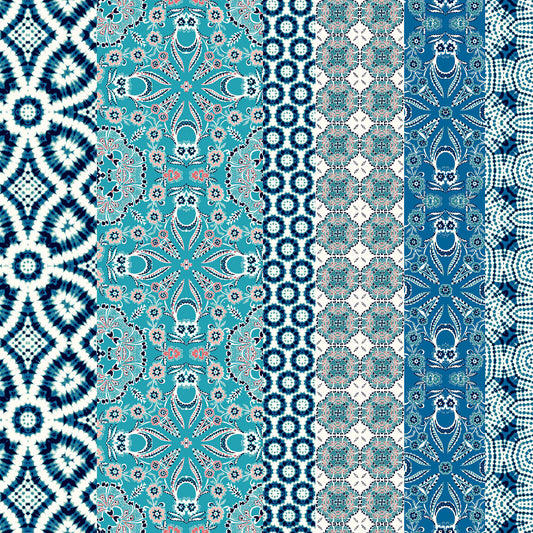 P-1545-698-PEACOCK-PEACH- PRINTED RAYON CHALLIS 100% RAYON CHALLIS