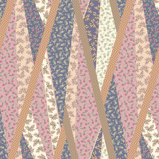 P-1547-456-DENIM-STEEL-PINK - PRINTED STRETCH SATIN 100% POLY