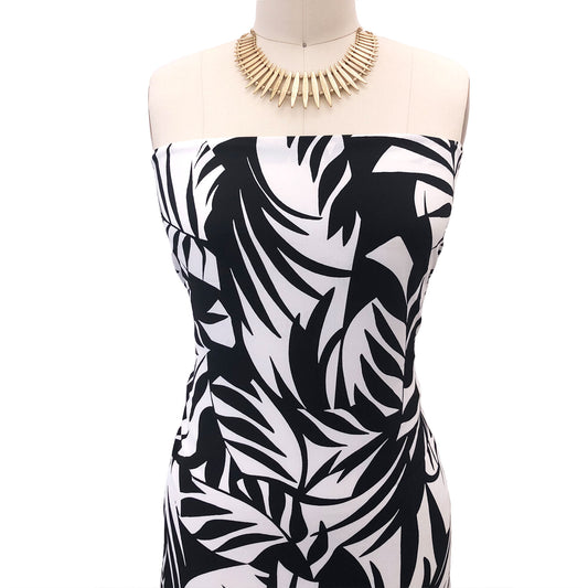 P-157-754-BLACK-OFFWHITE - PRINTED POLY MOROCCAN 100% POLY