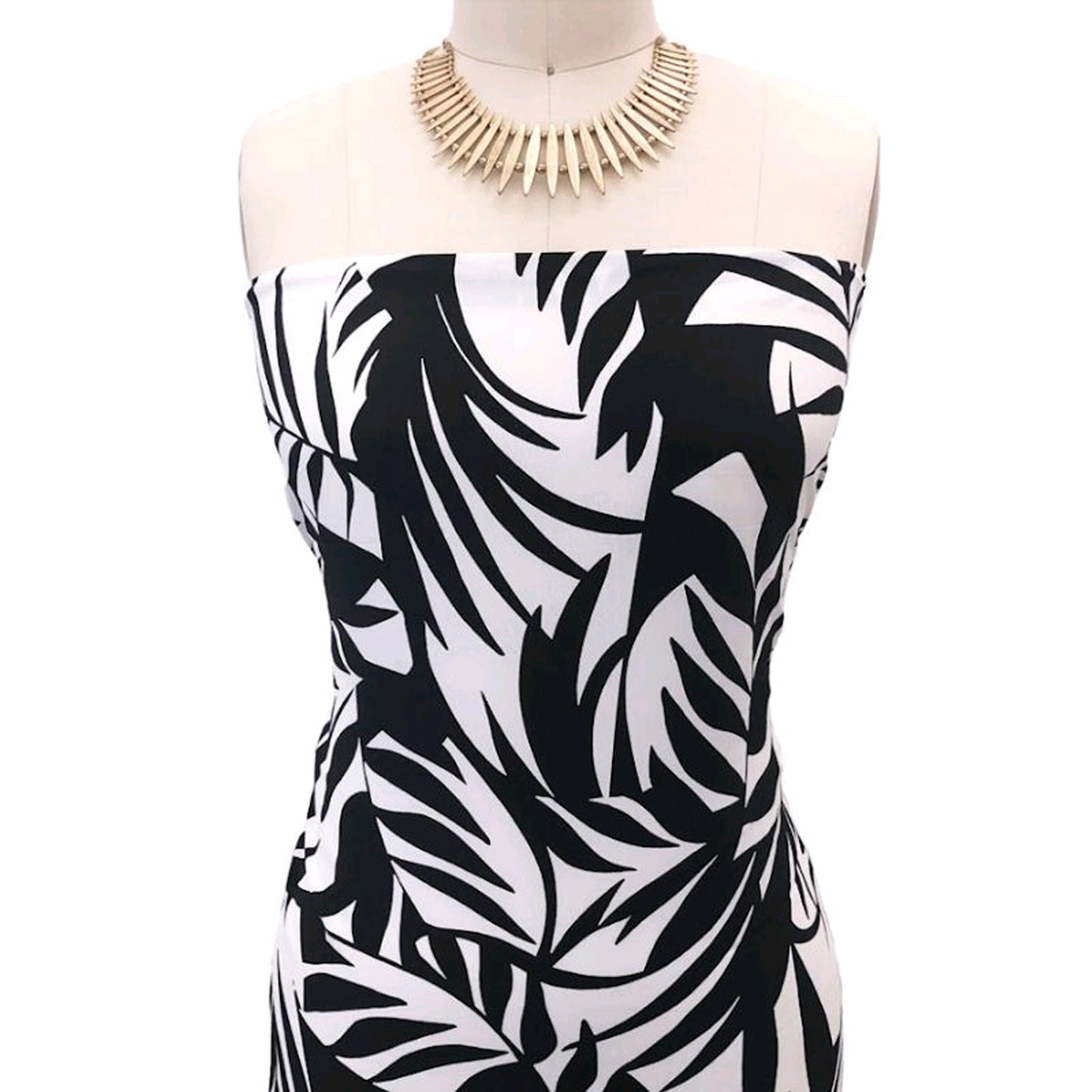 P-157-800-OFF-WHITE-BLACK - PRINTED VENEZIA 92% POLY 8% SPANDEX