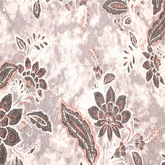 P-1570-TRI-BLEN-NEUTRAL-TANGERINE - PRINTED TRI-BLEND 50% POLY 38% COTTON 12% RAYON