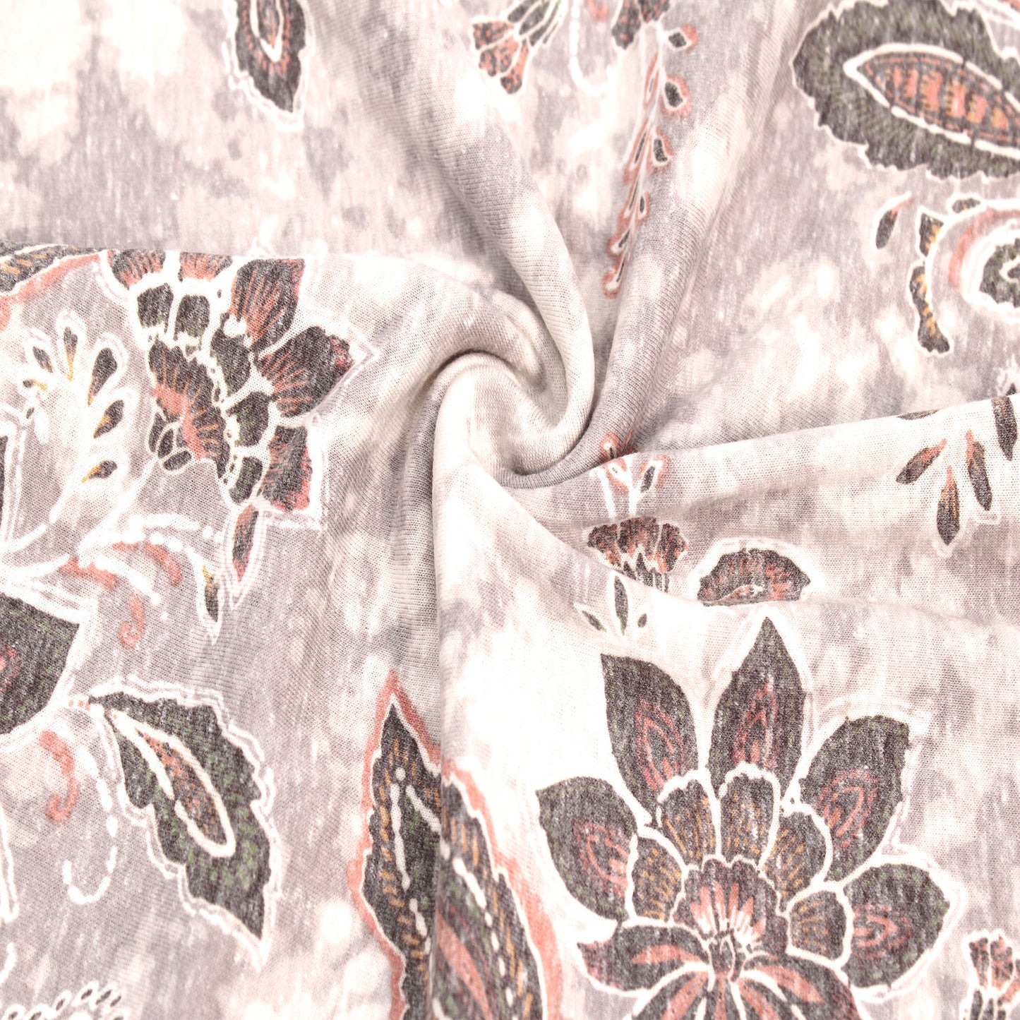 P-1570-TRI-BLEN-NEUTRAL-TANGERINE - PRINTED TRI-BLEND 50% POLY 38% COTTON 12% RAYON