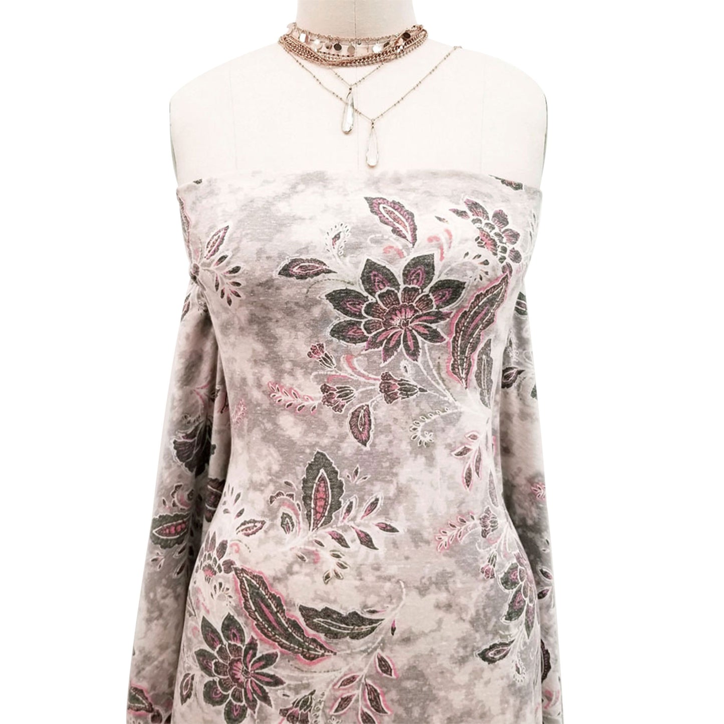 P-1570-TRI-BLEN-NEUTRAL-TANGERINE - PRINTED TRI-BLEND 50% POLY 38% COTTON 12% RAYON