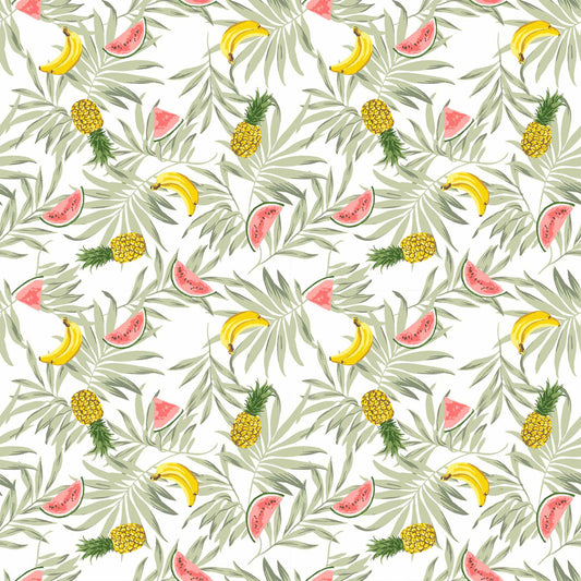 P-1576-668-OFFWHITE-BANANA - PRINTED DTY 92% POLY 8% SPANDEX DTY DOUBLE SIDED BRUSH