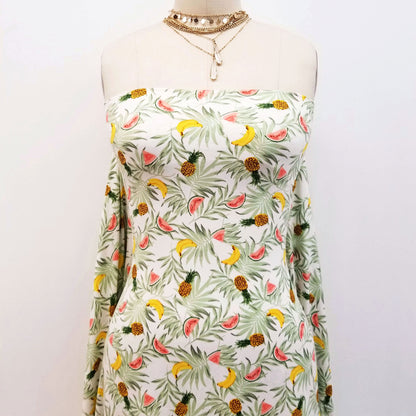 P-1576-668-OFFWHITE-BANANA - PRINTED DTY 92% POLY 8% SPANDEX DTY DOUBLE SIDED BRUSH