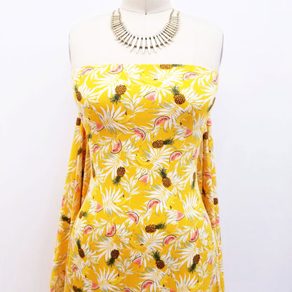 P-1576-668-YELLOW-WATERMELON - PRINTED DTY 92% POLY 8% SPANDEX DTY DOUBLE SIDED BRUSH