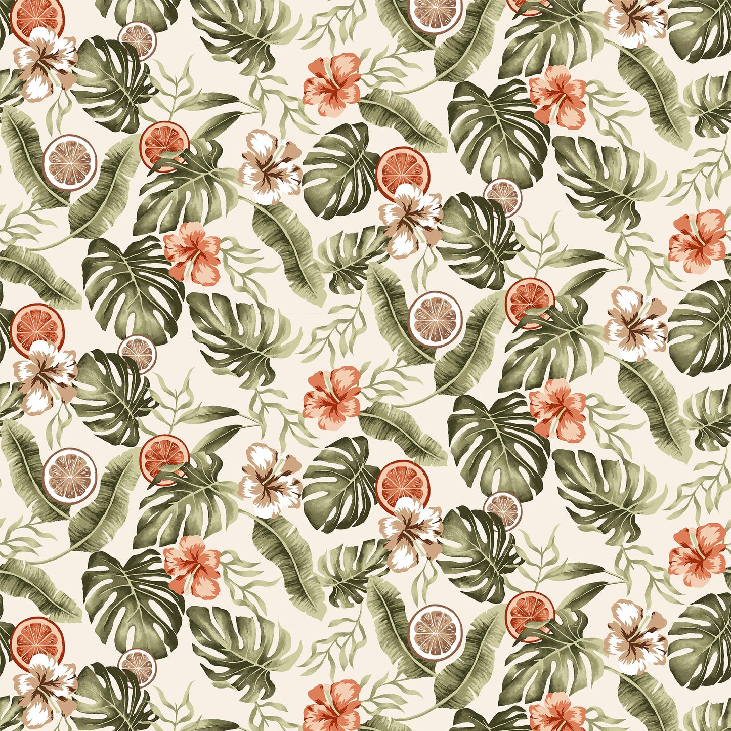 P-1579-668-ECRU-TANGERINE - PRINTED DTY 92% POLY 8% SPANDEX DTY DOUBLE SIDED BRUSH