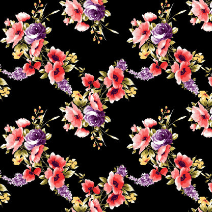 P-162-412-BLACK-GRAPE - PRINTED TECHNO 92% POLY 8% SPANDEX