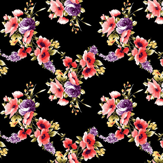 P-162-412-BLACK-GRAPE - PRINTED TECHNO 92% POLY 8% SPANDEX