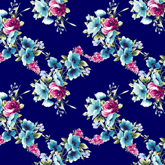 P-162-412-NAVY-TURQUOISE - PRINTED TECHNO 92% POLY 8% SPANDEX