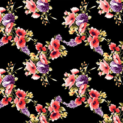 P-162-504-BLACK-GRAPE - PRINTED WOOL DOBBY 100% POLYESTER