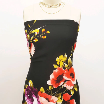 P-162-504-BLACK-GRAPE - PRINTED WOOL DOBBY 100% POLYESTER