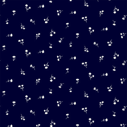 P-1635-504-NAVY-OFF-WHITE - PRINTED WOOL DOBBY 100% POLYESTER