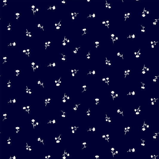 P-1635-504-NAVY-OFF-WHITE - PRINTED WOOL DOBBY 100% POLYESTER