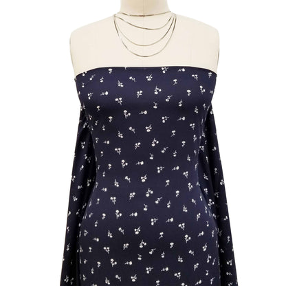 P-1635-504-NAVY-OFF-WHITE - PRINTED WOOL DOBBY 100% POLYESTER