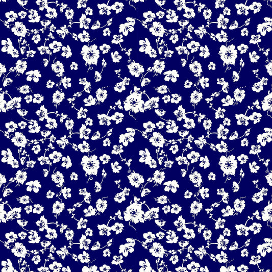 P-1644-668-NAVY-OFF-WHITE - PRINTED DTY 92% POLY 8% SPANDEX DTY DOUBLE SIDED BRUSH