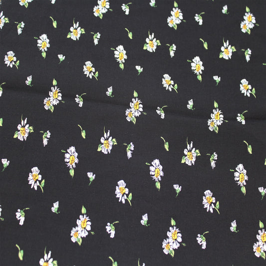 P-1646-698-BLACK-GOLD- PRINTED RAYON CHALLIS 100% RAYON CHALLIS