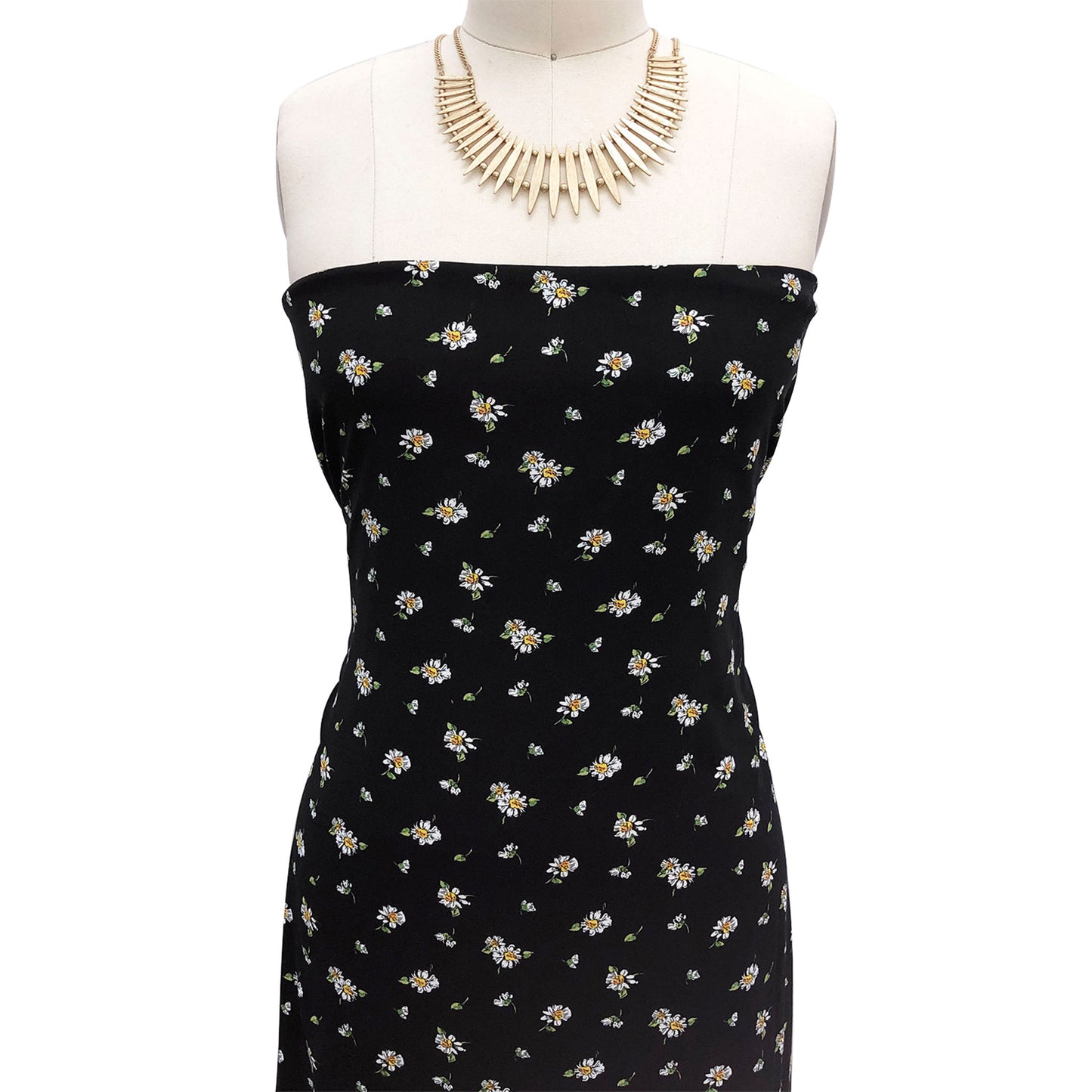 P-1646-698-BLACK-GOLD- PRINTED RAYON CHALLIS 100% RAYON CHALLIS