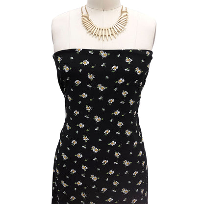 P-1646-698-BLACK-GOLD- PRINTED RAYON CHALLIS 100% RAYON CHALLIS