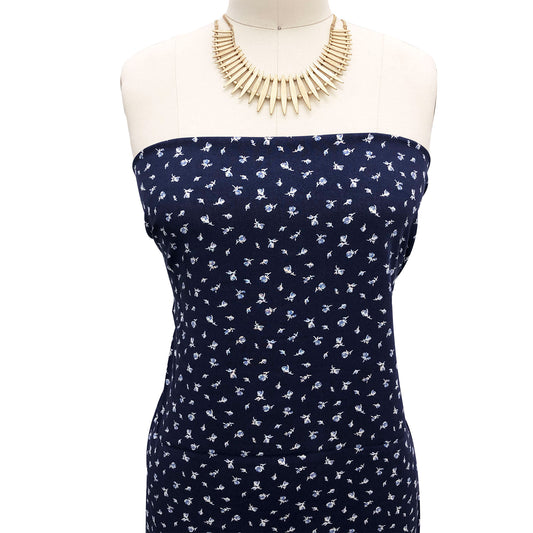 P-1692-698-NAVY-BLUE- PRINTED RAYON CHALLIS 100% RAYON CHALLIS