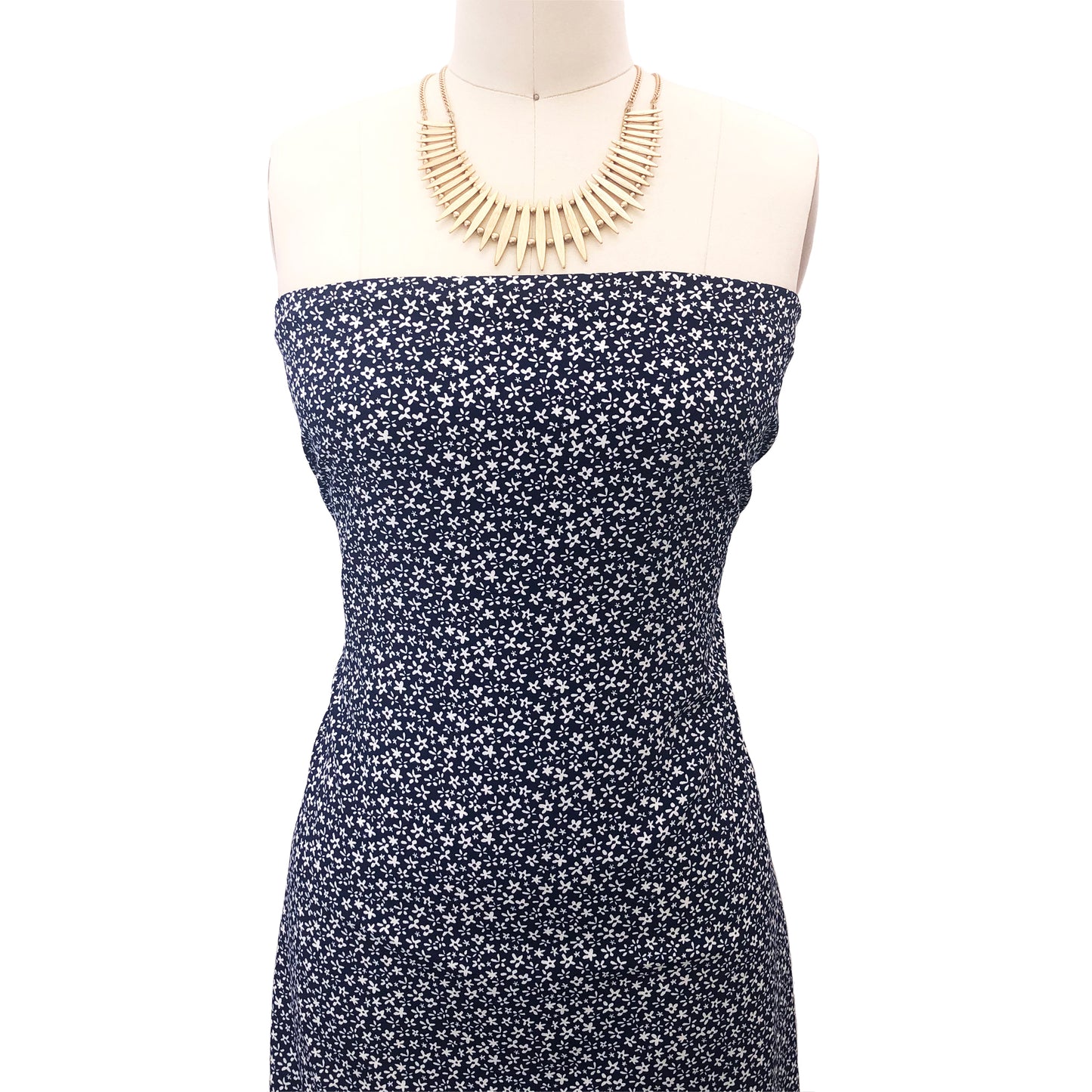 P-1693-754-NAVY-OFF-WHITE - PRINTED POLY MOROCCAN 100% POLY