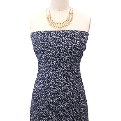P-1693-754-NAVY-OFF-WHITE - PRINTED POLY MOROCCAN 100% POLY
