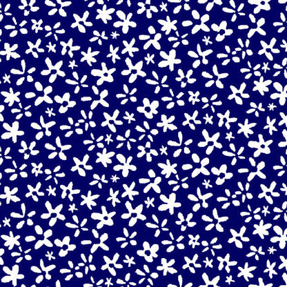 P-1693-754-NAVY-OFF-WHITE - PRINTED POLY MOROCCAN 100% POLY