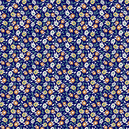 P-1697-668-NAVY-CANTALOUPE - PRINTED DTY 92% POLY 8% SPANDEX DTY DOUBLE SIDED BRUSH