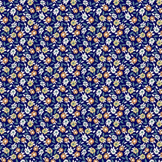 P-1697-668-NAVY-CANTALOUPE - PRINTED DTY 92% POLY 8% SPANDEX DTY DOUBLE SIDED BRUSH