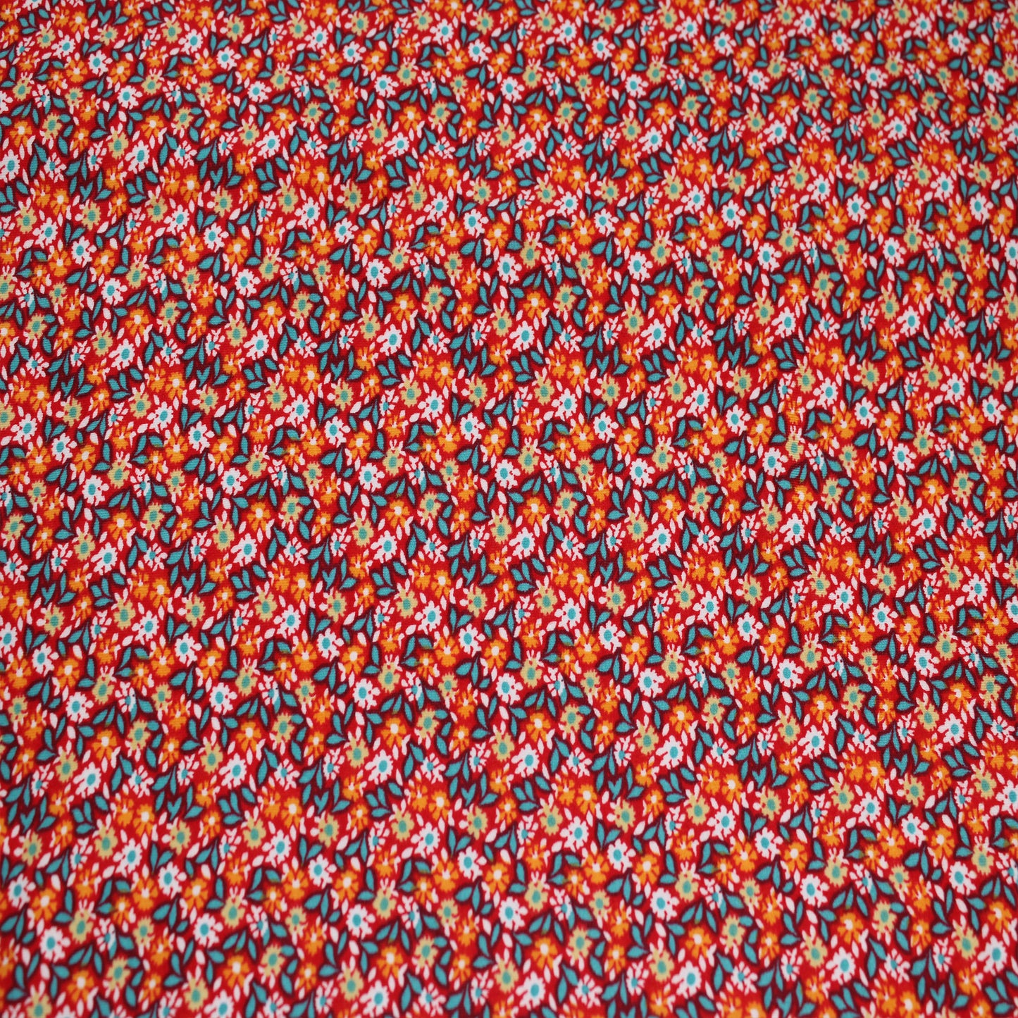 P-1697-668-RED-ORANGE - PRINTED DTY 92% POLY 8% SPANDEX DTY DOUBLE SIDED BRUSH