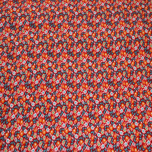P-1697-668-RED-ORANGE - PRINTED DTY 92% POLY 8% SPANDEX DTY DOUBLE SIDED BRUSH