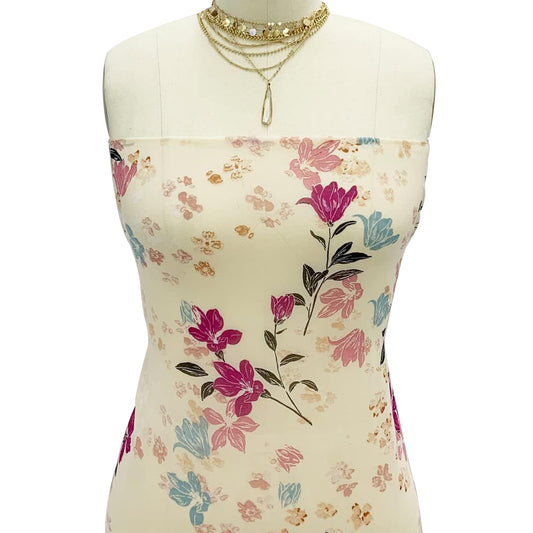 P-17-501-CHAMPAGNE-MAUVE - PRINTED 100% POLYESTER HI MULTI CHIFFON WASH