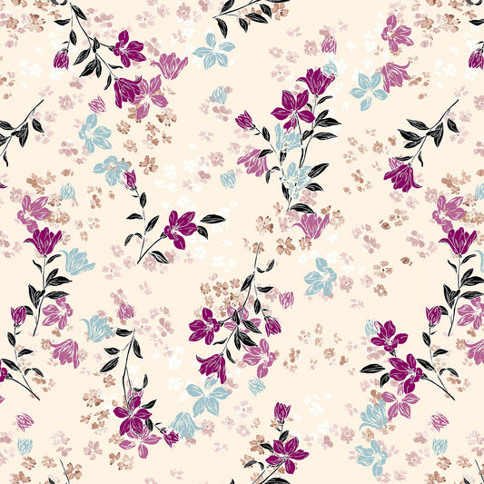 P-17-501-CHAMPAGNE-MAUVE - PRINTED 100% POLYESTER HI MULTI CHIFFON WASH