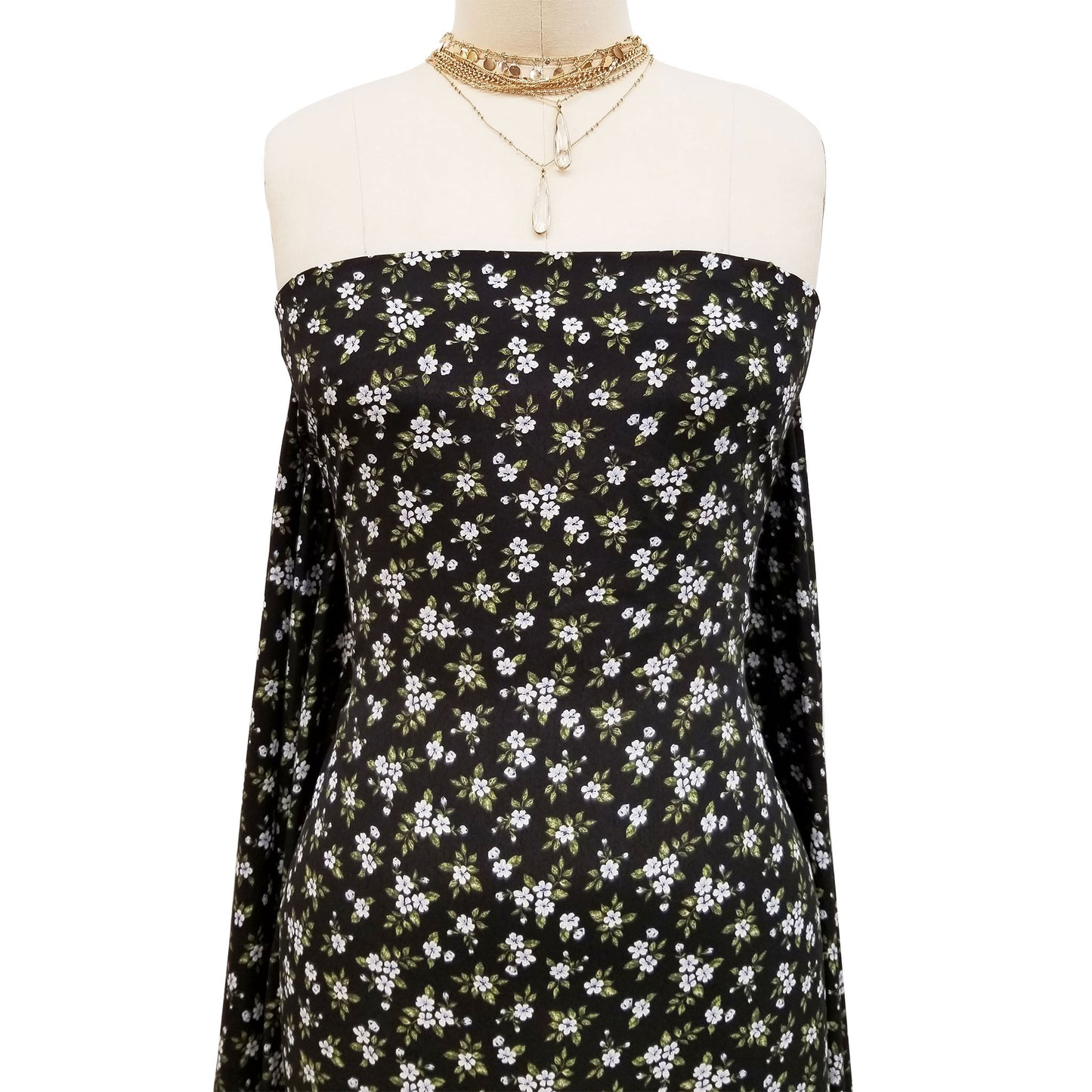 P-1701-754-BLACK-BLUE - PRINTED POLY MOROCCAN 100% POLY