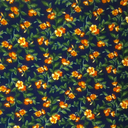 P-1702-636-NAVY-TANGERINE - PRINTED CREPON 100% RAYON CREPON