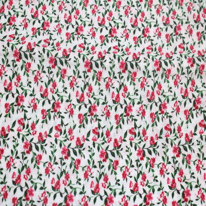 P-1702-636-OFFWHITE-RED PRINTED CREPON 100% RAYON CREPON