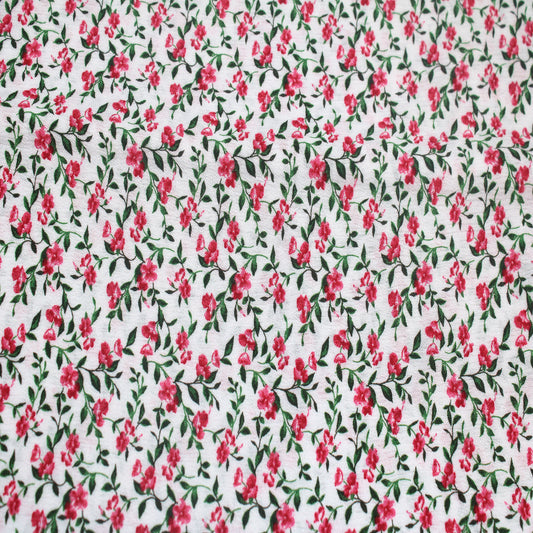P-1702-636-OFFWHITE-RED PRINTED CREPON 100% RAYON CREPON