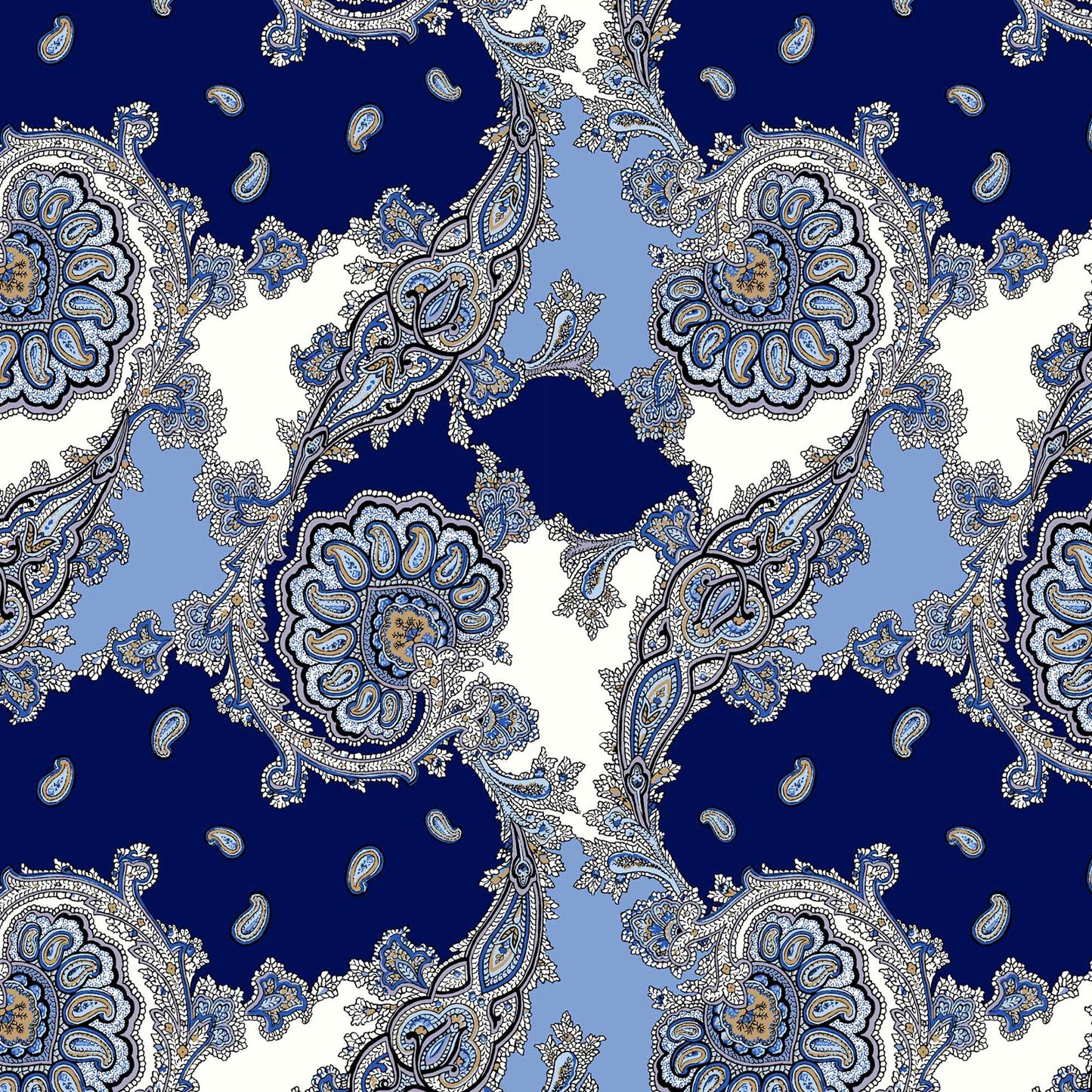 P-1739-636-NAVY-BLUE - PRINTED CREPON 100% RAYON CREPON