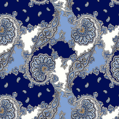 P-1739-636-NAVY-BLUE - PRINTED CREPON 100% RAYON CREPON