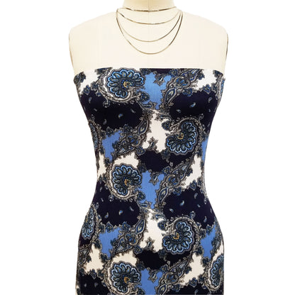 P-1739-636-NAVY-BLUE - PRINTED CREPON 100% RAYON CREPON